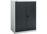 Flügeltürenschrank Schäfer Shop Select MS-i 12408, Stahlblech, B 800 x T 400 x H 1215 mm, 3 OH, Lichtgrau/Anthrazitgrau, bis 150 kg