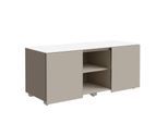 Multicontainer SOLUS PLAY, 2 Schiebetüren, 2 offene Fächer, grifflos, B 1350 x T 523 x H 583 mm, Stone grey