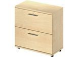 Schäfer Shop Genius Hängeregistraturschrank TETRIS WOOD, 2 OH, B 800 x T 421 x H 800 mm, Höhe inkl. Gleiter, Ahorn-Dekor