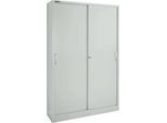 Schäfer Shop Select Schiebetürenschrank MS iCONOMY, Stahl, 5 Ordnerhöhen, B 1200 x T 400 x H 1935 mm, lichtgrau RAL 7035