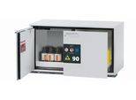 Sicherheitsunterbauschrank Typ 90 asecos UB-ST-90, 1 Schublade, 1 Flügeltür, Anschlag links, Front Lichtgrau, B 1102 x T 574 x H 600 mm