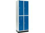 Schäfer Shop Select Kleiderspind, mit 2 x 2 Abteilen, 300 mm, mit Sockel, Drehriegelverschluss, Tür enzianblau