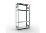 Schulte Lagertechnik Fachbodenregal MULTIplus150, Steck-Grundregal, B 1000 x T 400 x H 2000 mm, 5 Ebenen, bis 1300 kg, verzinkt