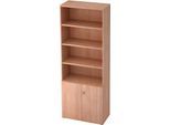 Regalschrank TOPAS LINE, 4 OH Regal/2 OH Türen, Nussbaum/Nussbaum