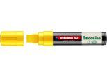 Lackmarker Edding 52 EcoLine, Schreibfarbe Gelb, Keilspitze, Strichstärke 4-15 mm, mit Kappe, wasserbasiert, nachfüllbar, 5 Stück