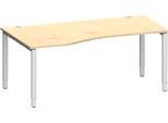 Schäfer Shop Genius Freiformschreibtisch MODENA FLEX, Ansatz links, B 1800 mm, Ahorn