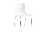 Bistrostuhl FONDO, 4-Bein-Kunststoffstuhl, Gestell verchromt, bis 6 Stühle stapelbar, weiß