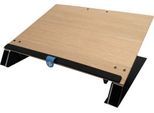 Dokumentenhalter R-Go Read2Write, ergonomisch, Lese- und Schreibfunktion, mit Handgelenkstütze, L 320 x B 460 x H 168 mm, Eichenholz und Aluminium