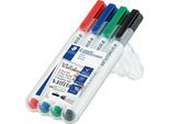 STAEDTLER Whiteboardmarker Lumocolor®, farbsortiert, Rundspitze: 1-2 mm, 4er Set