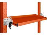 Manuflex Neigbare Ablagekonsole, für Reihe Universal oder Profi, Nutztiefe 195 mm, für Tischbreite 2500 mm, rotorange