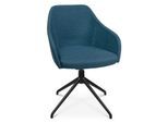 Konferenzsessel Topstar Sitness Life 2.1, dreh-/sitzhöhenverstellbar, Armlehnen, B 350-480 x T 460 x H 460-490 mm, 4-Fußgestell, Alu schwarz-matt & Stoff, petrol