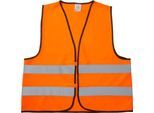 Warnweste, Unisex, EN ISO 20471: 2013, 2 Reflektorstreifen, in Tasche, 100 % Polyester, neonorange, Universalgröße M-XXL