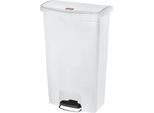 Rubbermaid Tretabfalleimer Slim Jim Step-On, L 500 x B 311 x H 803 mm, 68 l, Kunststoff, weiß