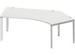 Schäfer Shop Genius Winkelschreibtisch MODENA FLEX 135°, Ansatz rechts, B 2165 mm, lichtgrau