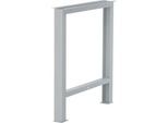 Schäfer Shop Select Fußgestell für Arbeitsplatte, nicht höhenverstellbar, T 665 x H 800 mm, lichtgrau RAL 7035