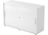 Schiebetürenschrank TARA, 2 Ordnerhöhen, B 1200 x T 400 x H 748 mm, abschließ- & stapelbar, lichtgrau