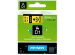DYMO® Schriftbandkassette D1 43618, 6 mm breit, gelb/schwarz