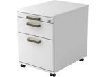 Rollcontainer TOPAS LINE, 1 Schub,1 Hängeregistraturauszug, 1 Utensilienauszug, T 580, weiß/weiß