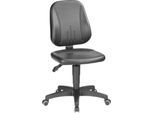 Arbeitsdrehstuhl 9653, Kunstleder, Rollen, schwarz