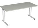Schreibtisch PALENQUE, C-Fuß, Rechteck, B 1600 x T 800 x H 720 mm, lichtgrau