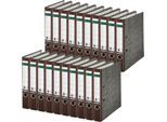 Ordner LEITZ® 1050, DIN A4, Rückenbreite 52 mm, Griffloch, geklebtes Rückenschild, Hartpappe, 20 Stück, braun