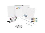 Flipchart MAULsolid, inkl. 50-tlg. Zubehör-Set, mobil, magnethaftend, höhenverstellbar, Tafel B 660 x H 970 mm