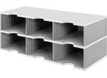 styro® Sortierstation styrodoc Jumbo, DIN C4, 2 Etagen/3-reihig/6 Fächer, grau