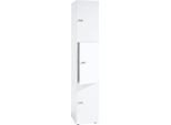 Schließfachschrank Topas Line, 6 Ordnerhöhen, 3 Fächer, Zylinderschloss, B 400 x T 420 x H 2156 mm, weiß/weiß