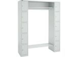 Schäfer Shop Select Schließfachgarderobe, mit Hutablage & Kleiderstange, B 1565 x T 500 x H 1950 mm, lichtgrau/lichtgrau