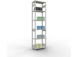 Schulte Lagertechnik Fachbodenregal-Stecksystem MULTIplus 250, Grundregal, Längenriegel, 3000x750x400 mm, 7 Böden, lichtgrau