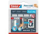 tesa® Powerstrips CLICK SMALL, 1,8 kg, 16 x 2 Streifen, selbstklebend, für leichte Wanddeko