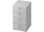 Schubladenschrank TOPAS LINE, 2 OH, B 400 mm, lichtgrau/lichtgrau