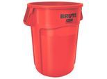 Rubbermaid Abfallbehälter Brute, rund, mit Luftkanälen, L 612 x B 717 x H 796 mm, 166,5 l, mit UV-Blocker, Polyethylen, rot