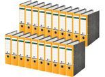LEITZ® Ordner 1080, DIN A4, Rückenbreite 80 mm, Griffloch, geklebtes Rückenschild, Hartpappe, 20 Stück, gelb