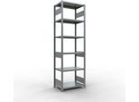 Schulte Lagertechnik Fachbodenregal-Stecksystem MULTIplus 250, Grundregal, Längenriegel, 2500x750x500 mm, 6 Böden, verzinkt