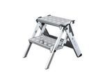 Munk Klapptritt, 2 Stufen, Aluminium, Klappmechanismus, rutschfest, max. 150 kg, Trittfläche B 360 x T 230 mm, silber