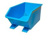 Bauer Kippbehälter GU-E 300, mit Siebblech & Ablasshahn, öl-/wasserdicht, staplertauglich, B 680 x T 1440 x H 580 mm, lichtblau RAL 5012