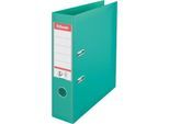 Ordner Esselte® No. 1, A4, Rückenbreite 75 mm, für ca. 500 Blatt, Hebelmechanik, Rückenschild, Griffloch & Raumsparschlitze, FSC®-Karton, hellgrün