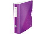 LEITZ® Ordner Active WOW, DIN A4, Rückenbreite 82 mm, 5 Stück, violett