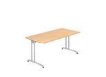 Schreibtisch TARA, C-Fuß, Rechteck, B 1600 x T 800 x H 720 mm, Ahorn-Dekor