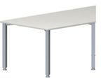 Schäfer Shop Genius Konferenztisch MODENA FLEX, Trapez, 4-Fuß Quadratrohr, B 1600 x T 800 x H 720-840 mm, lichtgrau/weißaluminium RAL 9006