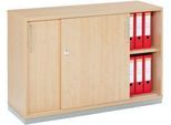 Schäfer Shop Genius Schiebetürenschrank TETRIS WOOD, 2 OH, inkl. Stahlsockel, B 1200 x T 421 x H 800 mm, Ahorn-Dekor