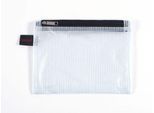 Doppelkammerbeutel FolderSys, A6, 2 Reißverschlüsse, Fingerschlaufe, PVC, schwarz-transp., 10 Stück