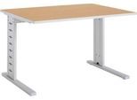 Schäfer Shop Select Schreibtisch Moxxo IQ, Rechteck, C-Fuß, B 1200 x T 800 x H 735 mm, Buche-Dekor