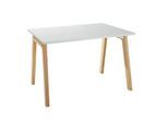 Schäfer Shop Select Schreibtisch Start Off Wood, Rechteck, A-Fuß, B 1200 x T 800 x H 735 mm, lichtgrau/Holzoptik