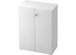 Aktenschrank TOPAS LINE, 3 Ordnerhöhen, Türen abschließbar, weiß/weiß