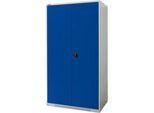 Schäfer Shop Genius Schwerlastschrank FS, Stahlblech, B 1055 x T 620 x H 1950 mm, 5 OH, lichtgrau/enzianblau, bis 1000 kg