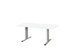 Schäfer Shop Select Besprechungstisch Planova Basic, Rechteck, T-Fuß, B 1600 x T 800 x H 717 mm, weiß/weißaluminium RAL 9006