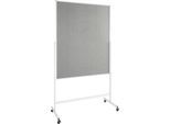 Schäfer Shop Select Moderationstafel SH MT 121, mobil, beidseitig verwendbar, B 1200 x H 1500 mm, Filz, Aluminium & Metall, grau