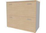 Hängeregistraturschrank ARLON OFFICE, 2 Ordnerhöhen, B 900 x T 450 x H 816 mm, Eiche-Dekor/alu